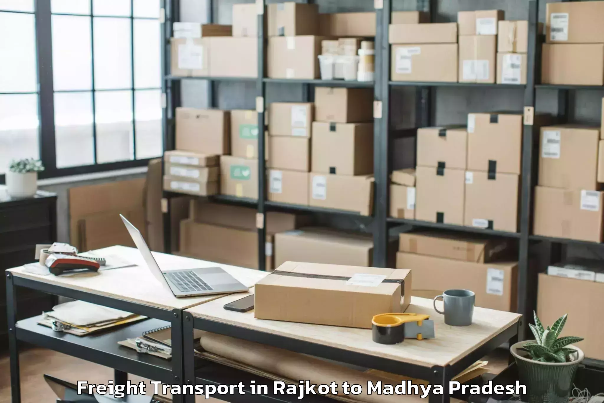 Professional Rajkot to Indore Airport Idr Freight Transport